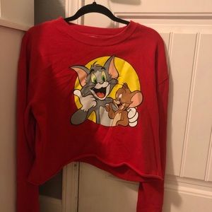 Red Tom and jerry sweatshirt